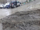 Автолюбители Таганрога превращают газоны и тротуары в "кашу" 