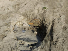 В Таганроге на берегу моря люк уходит под песок
