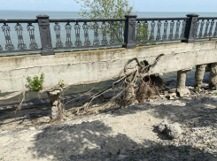 Берег Пушкинской набережной в Таганроге ждет своей очереди - и продолжает осыпаться