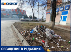 Территория возле магазина «DNS сервис» в Таганроге превратилась в помойку