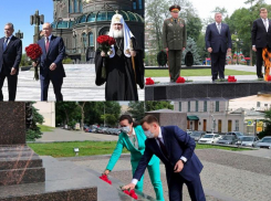  Президент и губернатор возлагали цветы без масок, а главы Таганрога все же их надели 