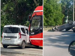 «Подбитый» трамвай и «перевёртыш» - аварии в Таганроге