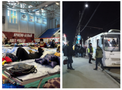  «Спят всем скопом»: кадры пребывания беженцев в Таганроге разошлись по Сети 