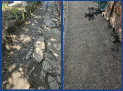 «А где остальной тротуар»: таганрожцев возмутила дорожка, которую проложили на ул.Ломакина