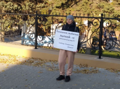 Одиночный пикет в поддержку Владислава Шульги прошёл в Таганроге