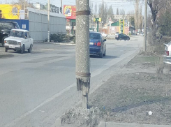 «С ним явно что-то не то»,- написал таганрожец о «выгрызанном» столбе