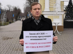 Таганрожец устроил одиночный пикет против закона о профилактике домашнего насилия