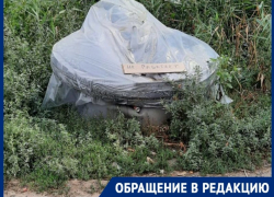 Уже месяц стоит зловонный, сгоревший контейнер в хуторе Шубин