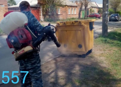 В Таганроге дезинфицируют мусорные контейнеры