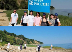 «Вода России»: таганрожцы очистили берег залива от тонн мусора