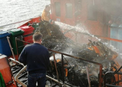 В порту Таганрога  полыхало судно 