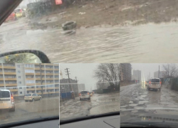 Большая лужа и колеса: как выглядит улица Галицкого через два дня после «хваленого» выравнивания