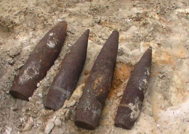 Под Таганрогом нашли пять боевых снарядов времен ВОВ