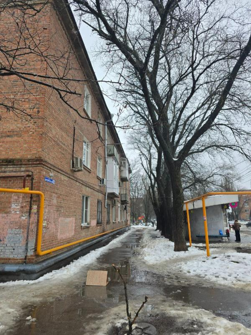 "Могло пробить голову": кирпичи летели прямиком на тротуар в Таганроге