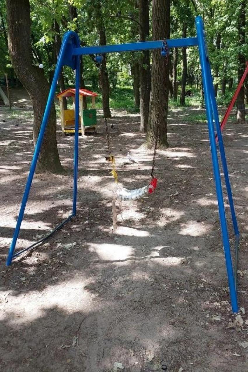 "На соплях висит": таганрожцы опасаются, что качели в Дубках покалечат детей