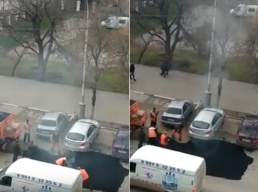 В Таганроге асфальт укладывают на машины