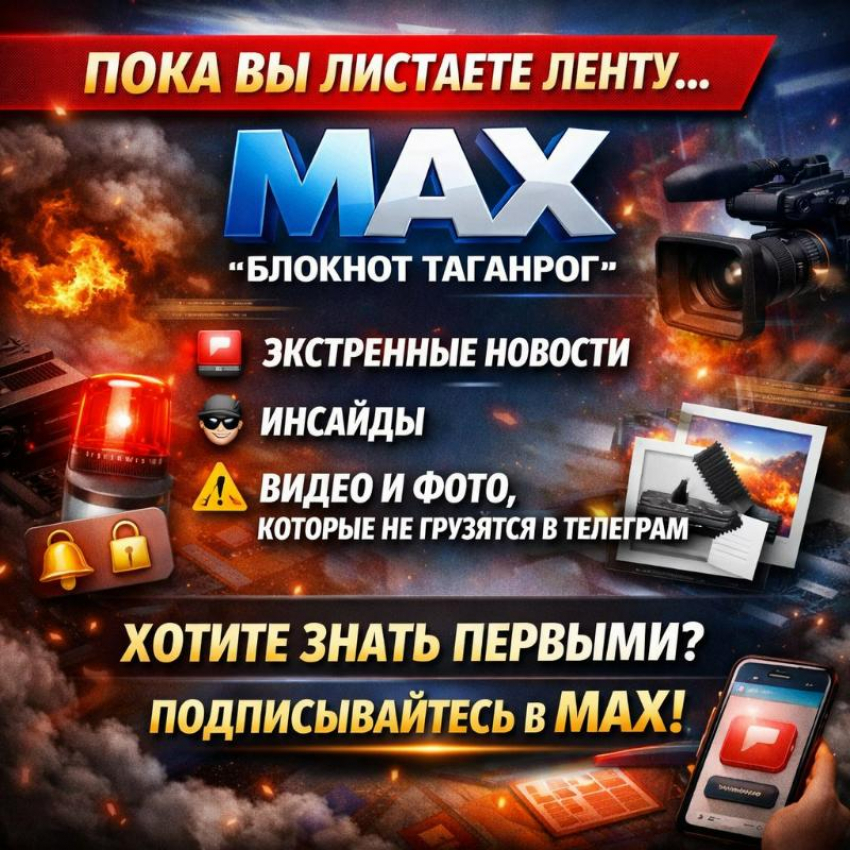Пока вы листаете ленту, в MAX «Блокнот Таганрог» уже обсуждают самое горячее