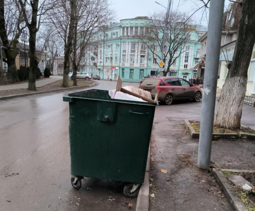 Осторожно на дорогах Таганрога: мусорные баки!