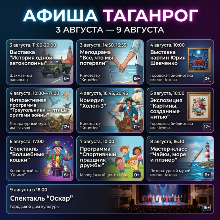 Афиша в Таганроге: как интересно провести первую неделю августа
