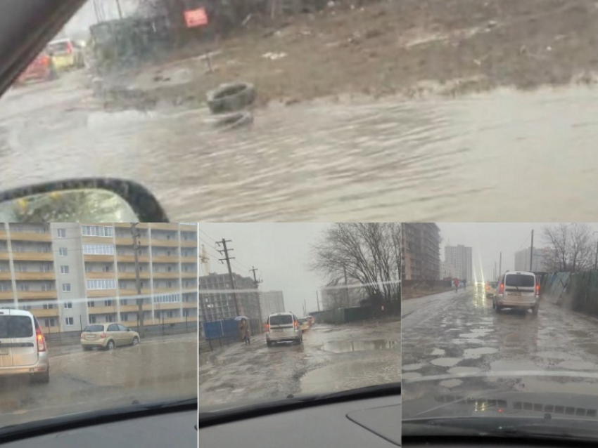 Большая лужа и колеса: как выглядит улица Галицкого через два дня после «хваленого» выравнивания