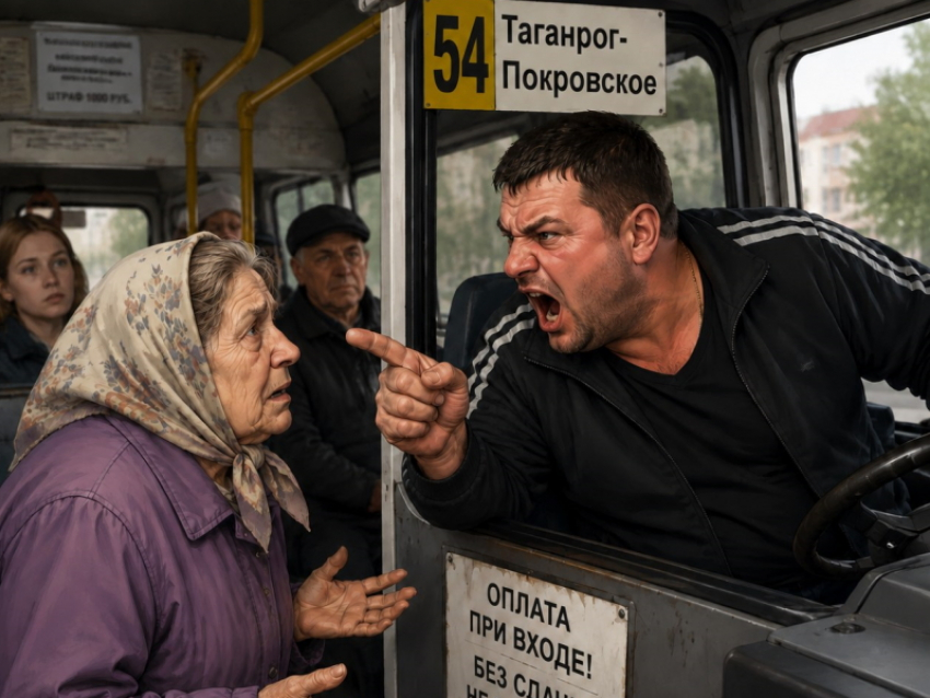 «Уселась еще здесь!»: водитель маршрута Таганрог-Покровское забуллил ветерана МВД